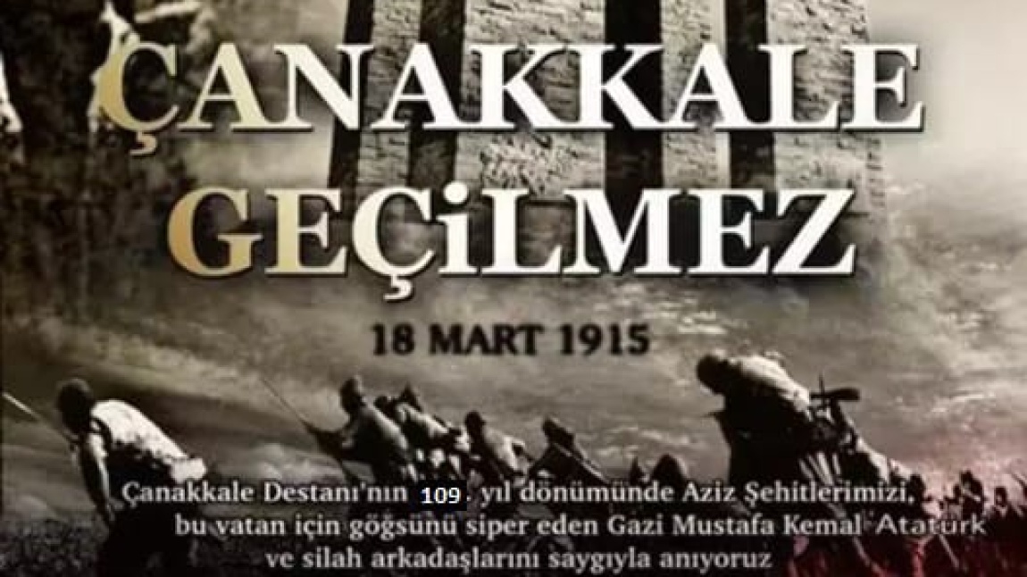 18 Mart Çanakkale Zaferi'nin 109. yıl dönümünde şehitlerimizi rahmet ve minnetle anıyoruz.